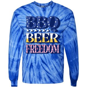 Bbq Beer Freedom Cool Gift Tie-Dye Long Sleeve Shirt