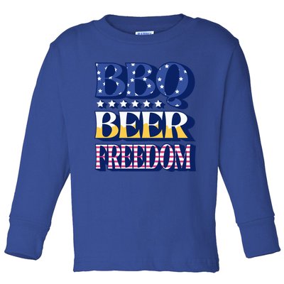 Bbq Beer Freedom Cool Gift Toddler Long Sleeve Shirt