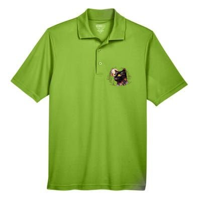 Beautiful Boho Floral Cat Men's Origin Performance Piqué Polo