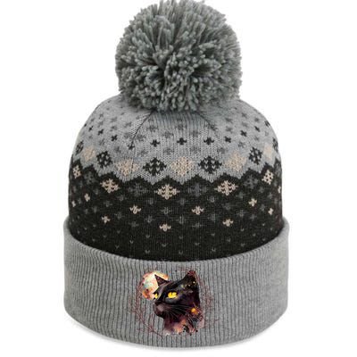 Beautiful Boho Floral Cat The Baniff Cuffed Pom Beanie