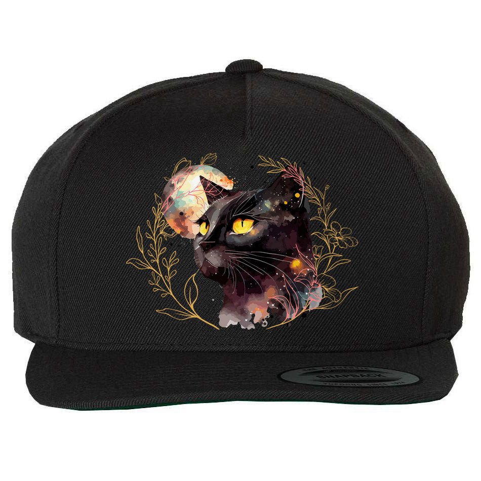 Beautiful Boho Floral Cat Wool Snapback Cap