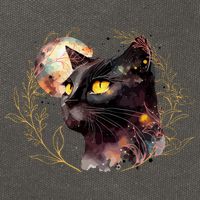 Beautiful Boho Floral Cat Cotton Canvas Backpack