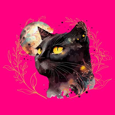 Beautiful Boho Floral Cat T-Shirt
