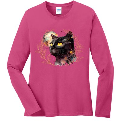 Beautiful Boho Floral Cat Ladies Long Sleeve Shirt