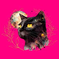 Beautiful Boho Floral Cat Zip Tote Bag