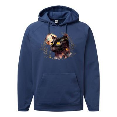 Beautiful Boho Floral Cat Performance Fleece Hoodie