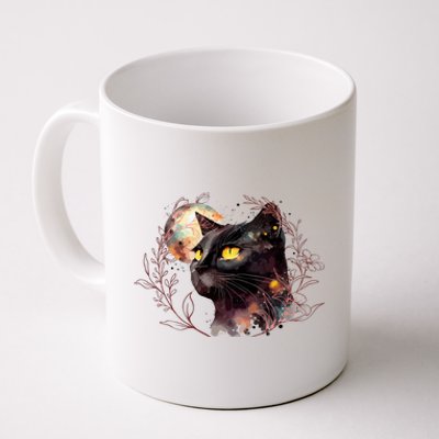 Beautiful Boho Floral Cat Coffee Mug