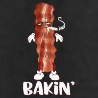 Bakin Bacon Funny 420 Marijuana Smoke Weed Pot Cool Comfort Performance Bucket Hat