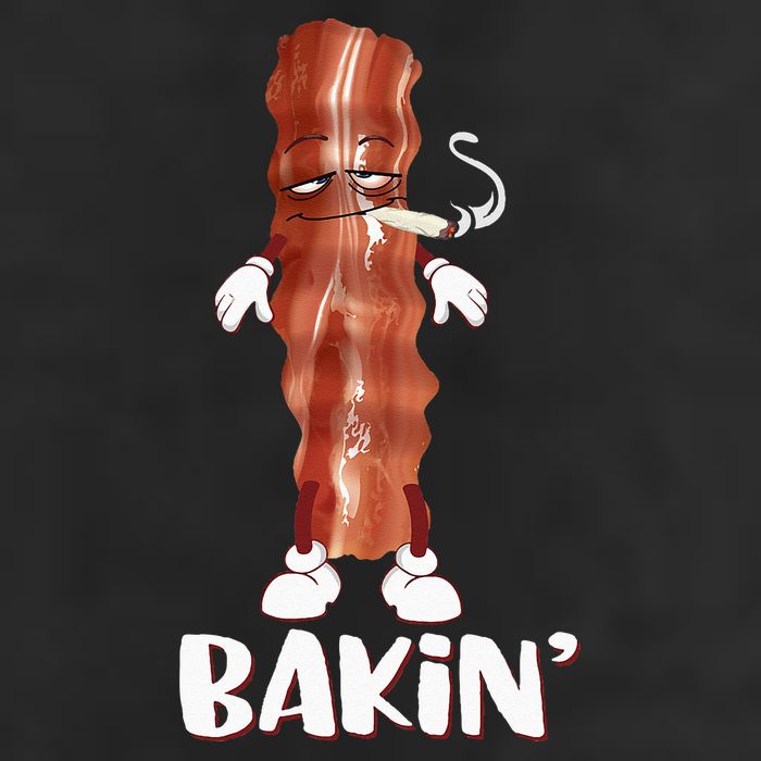 Bakin Bacon Funny 420 Marijuana Smoke Weed Pot Cool Comfort Performance Bucket Hat