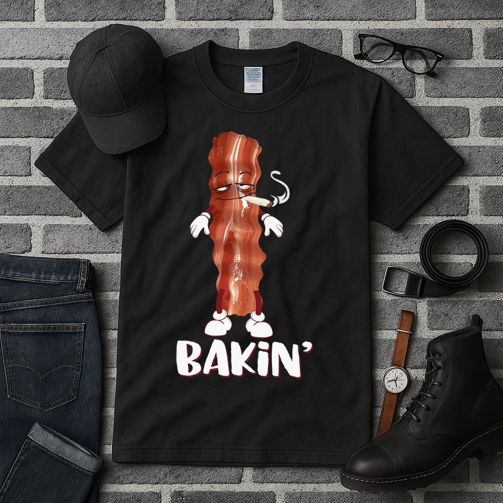 Bakin Bacon Funny 420 Marijuana Smoke Weed Pot Tall T-Shirt