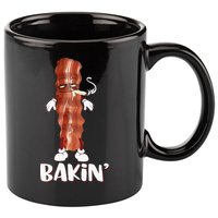 Bakin Bacon Funny 420 Marijuana Smoke Weed Pot 11oz C Handle Ceramic Mug