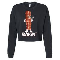 Bakin Bacon Funny 420 Marijuana Smoke Weed Pot Cropped Pullover Crew