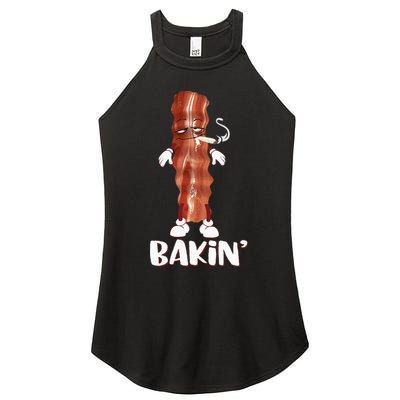 Bakin Bacon Funny 420 Marijuana Smoke Weed Pot Women's Perfect Tri Rocker Tank