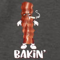Bakin Bacon Funny 420 Marijuana Smoke Weed Pot Vector Backpack