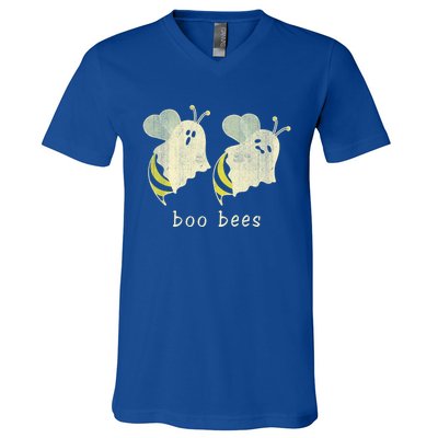 Boo Bee Funny Boo Halloween Bee Lover Gift V-Neck T-Shirt