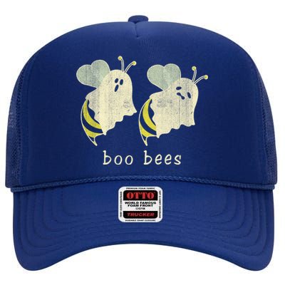 Boo Bee Funny Boo Halloween Bee Lover Gift High Crown Mesh Back Trucker Hat