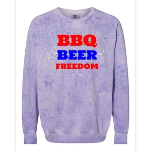 Bbq Beer Freedom Gift Colorblast Crewneck Sweatshirt