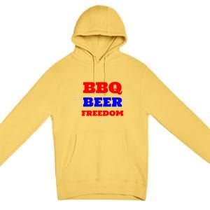 Bbq Beer Freedom Gift Premium Pullover Hoodie