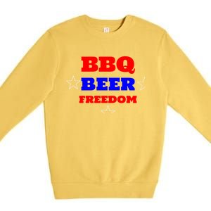 Bbq Beer Freedom Gift Premium Crewneck Sweatshirt