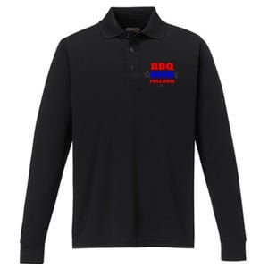 Bbq Beer Freedom Gift Performance Long Sleeve Polo