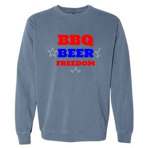 Bbq Beer Freedom Gift Garment-Dyed Sweatshirt