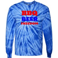 Bbq Beer Freedom Gift Tie-Dye Long Sleeve Shirt