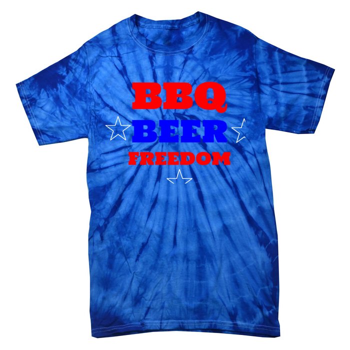 Bbq Beer Freedom Gift Tie-Dye T-Shirt