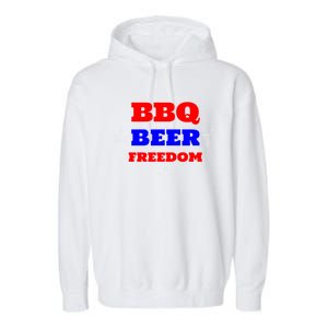 Bbq Beer Freedom Gift Garment-Dyed Fleece Hoodie