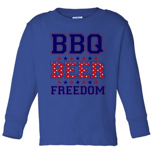 Bbq Beer Freedom Gift Toddler Long Sleeve Shirt