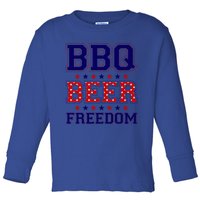 Bbq Beer Freedom Gift Toddler Long Sleeve Shirt