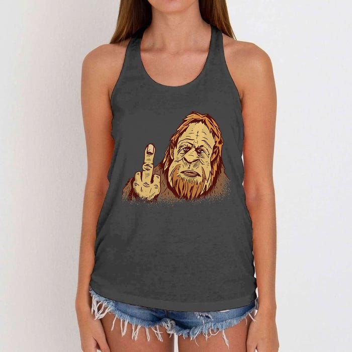 Believe Bigfoot For Monster Lovers Women's Knotted Racerback Tank