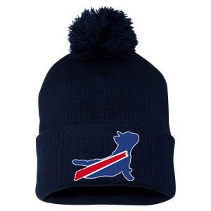 Buffalo French Bulldog Pom Pom 12in Knit Beanie