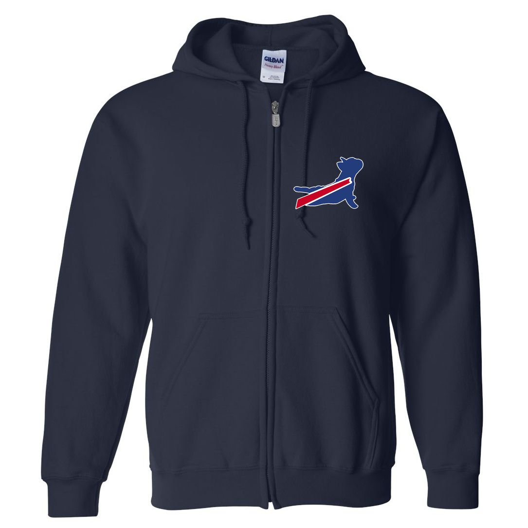 Buffalo French Bulldog Full Zip Hoodie