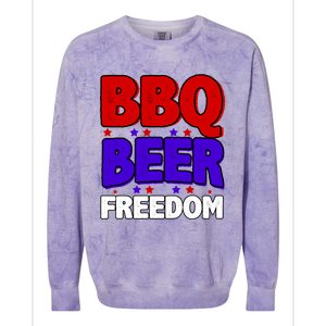 Bbq Beer Freedom Gift Colorblast Crewneck Sweatshirt