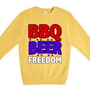 Bbq Beer Freedom Gift Premium Crewneck Sweatshirt