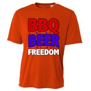 Bbq Beer Freedom Gift Cooling Performance Crew T-Shirt