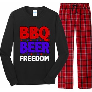 Bbq Beer Freedom Gift Long Sleeve Pajama Set