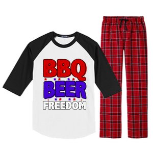 Bbq Beer Freedom Gift Raglan Sleeve Pajama Set