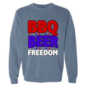 Bbq Beer Freedom Gift Garment-Dyed Sweatshirt