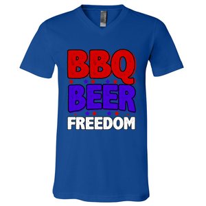 Bbq Beer Freedom Gift V-Neck T-Shirt