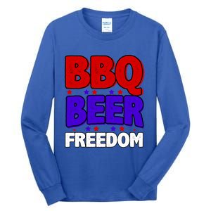 Bbq Beer Freedom Gift Tall Long Sleeve T-Shirt