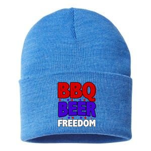 Bbq Beer Freedom Gift Sustainable Knit Beanie