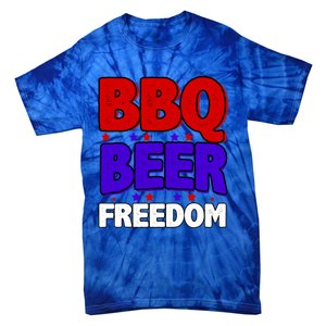 Bbq Beer Freedom Gift Tie-Dye T-Shirt