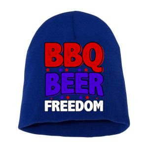 Bbq Beer Freedom Gift Short Acrylic Beanie