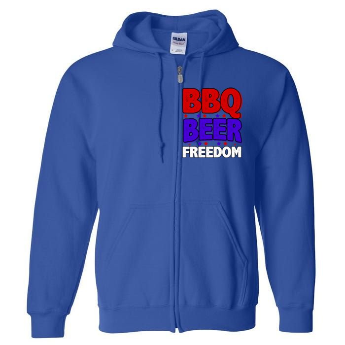 Bbq Beer Freedom Gift Full Zip Hoodie