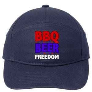 Bbq Beer Freedom Gift 7-Panel Snapback Hat