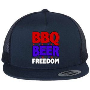 Bbq Beer Freedom Gift Flat Bill Trucker Hat