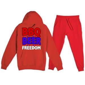 Bbq Beer Freedom Gift Premium Hooded Sweatsuit Set