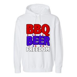 Bbq Beer Freedom Gift Garment-Dyed Fleece Hoodie