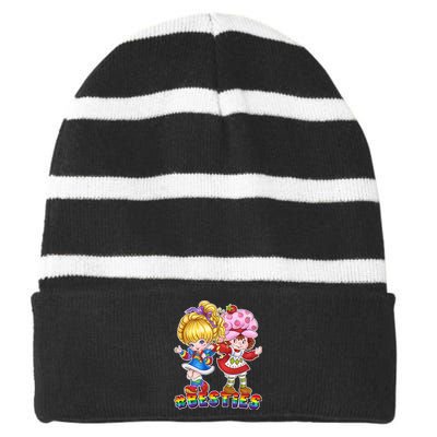 Besties Best Friends Classic TV Show Striped Beanie with Solid Band